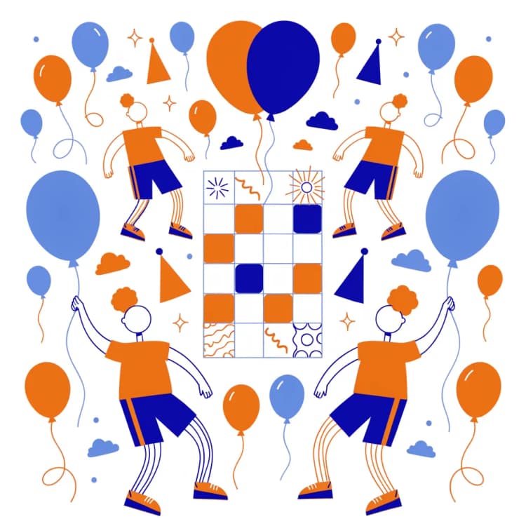 Colorful party celebration with confetti and balloons