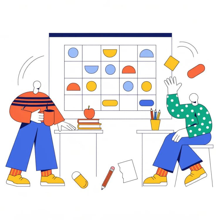 Teacher and student in an online learning session