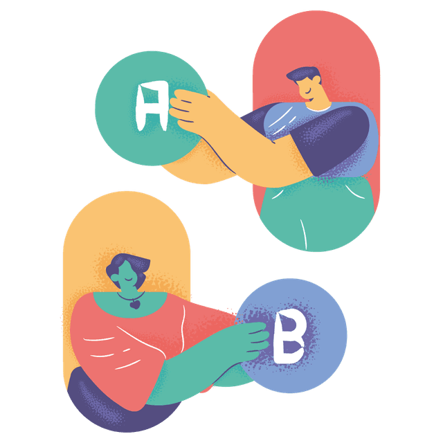 Person weighing options between two choices