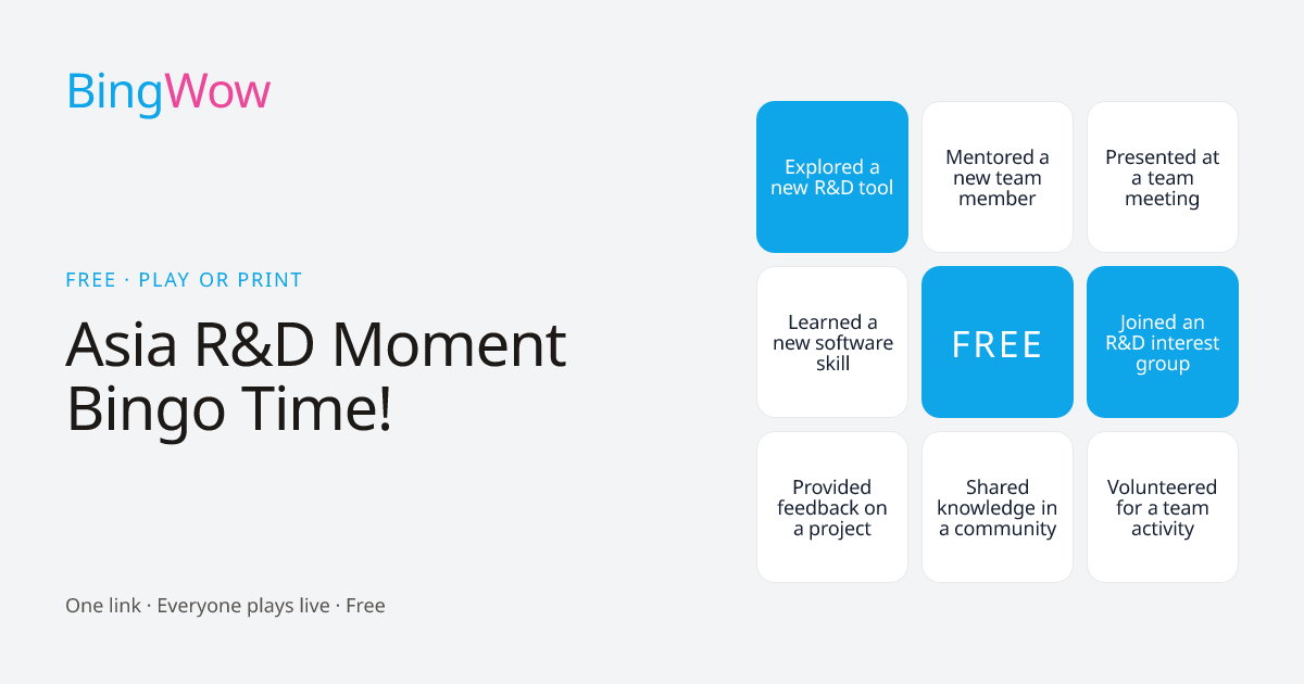 Asia R&D Moment Bingo Time! card preview