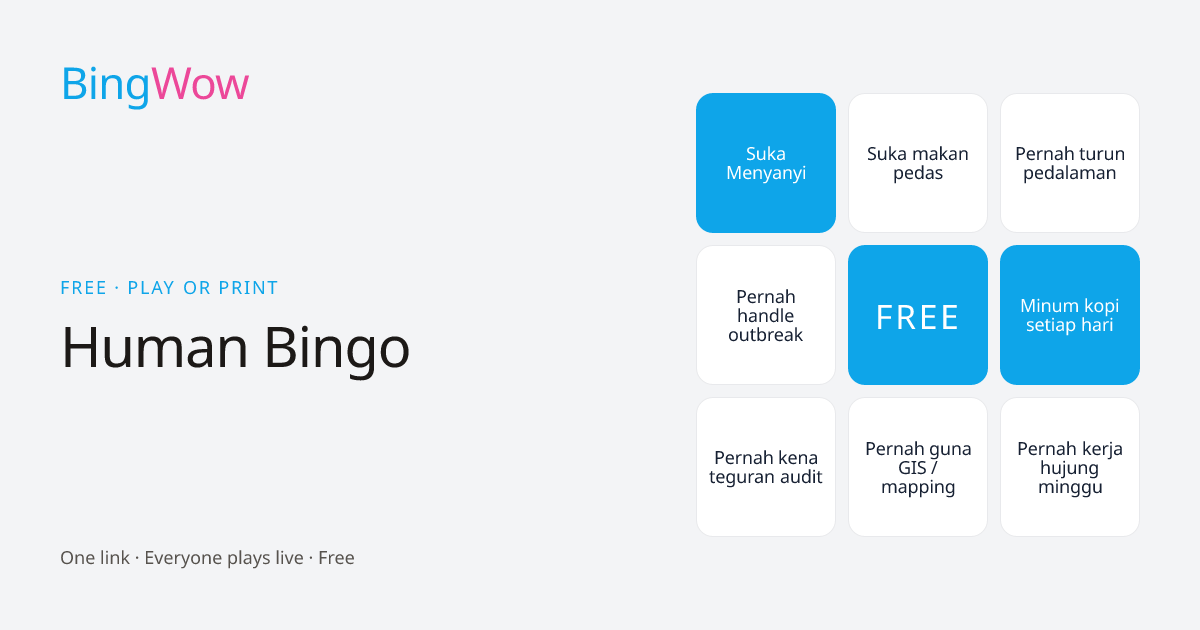 Human Bingo card preview