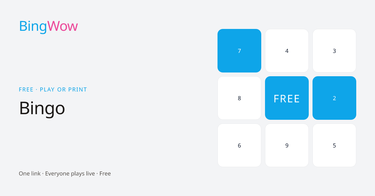 Bingo card preview