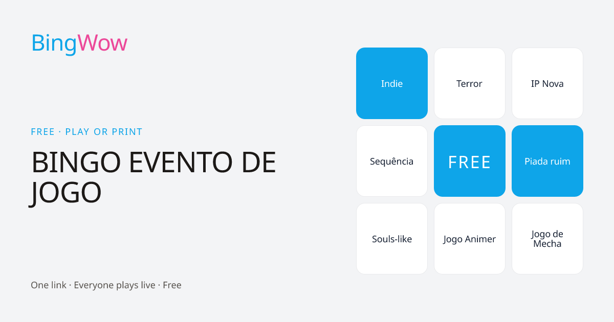 BINGO EVENTO DE JOGO card preview