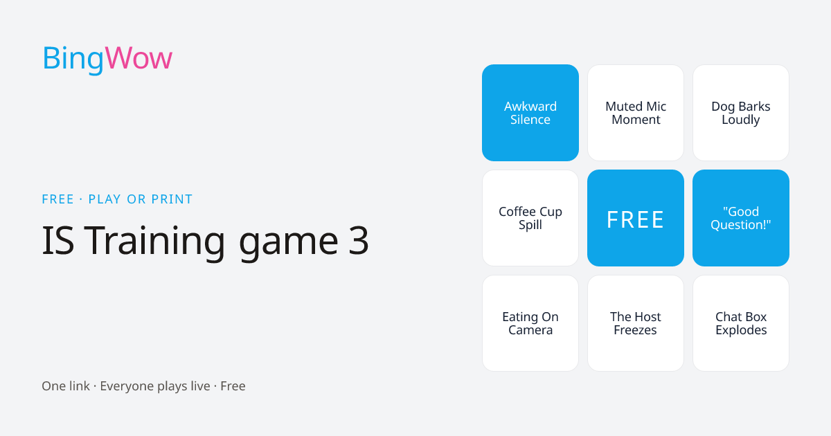 IS Training game 3 card preview