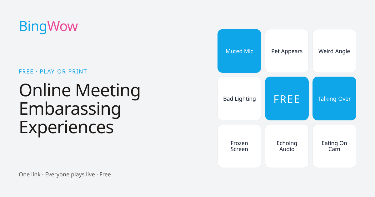 Online Meeting Embarassing Experiences card preview