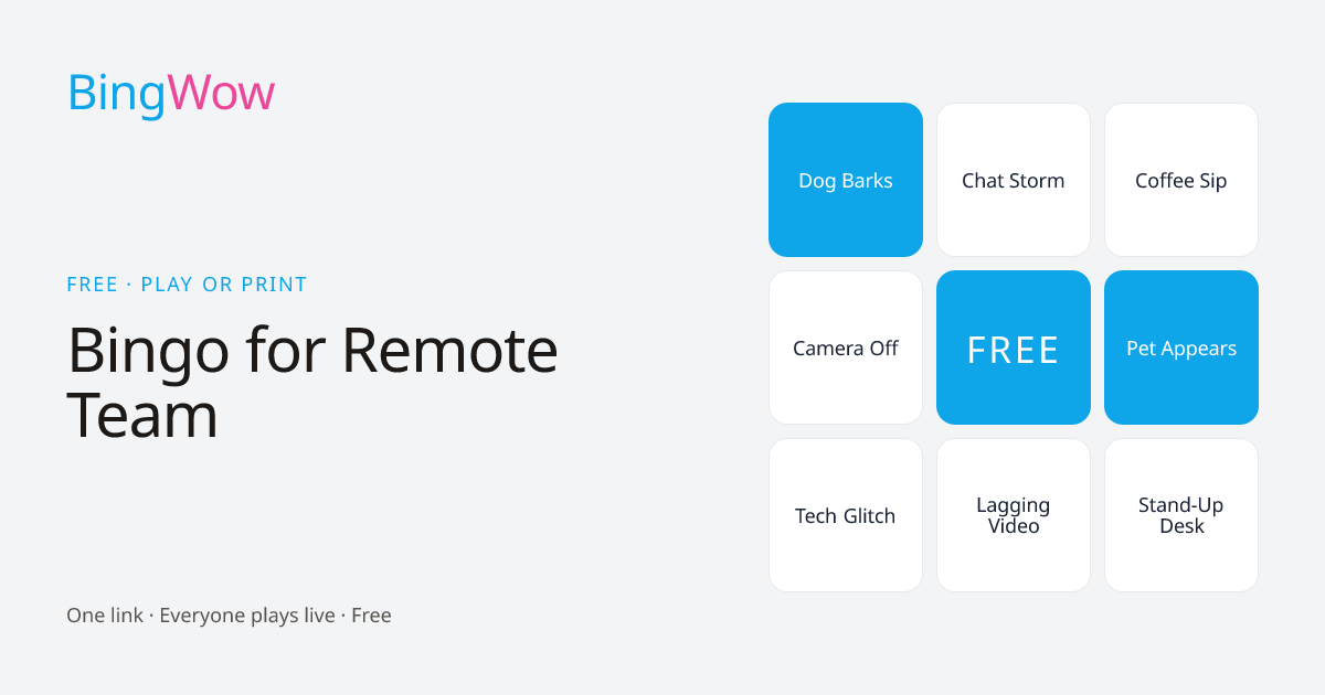 Bingo for Remote Team card preview